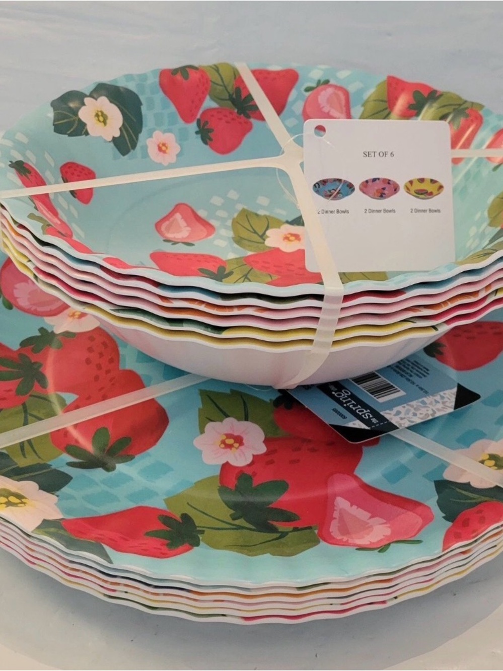 Hobby Lobby Melamine Dinner Plates & Bowls Summer Fruit 6ct Each Colorful